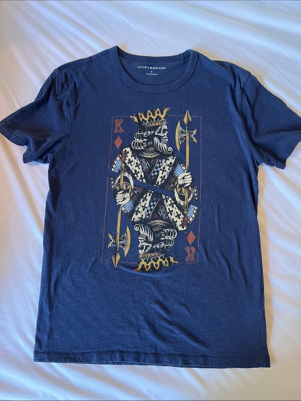 Lucky Brand Navy Graphic King Playing Card Tee